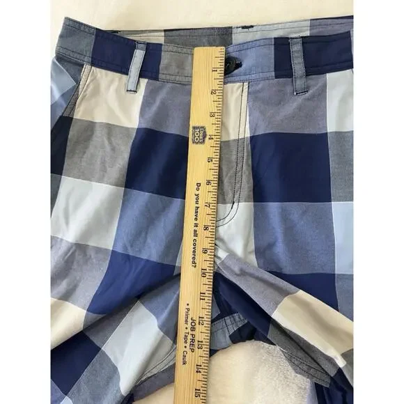 Lululemon Mens Kahuna Shorts size 34 Blue Plaid Check Golf Board Stretch Flat - Picture 7 of 10